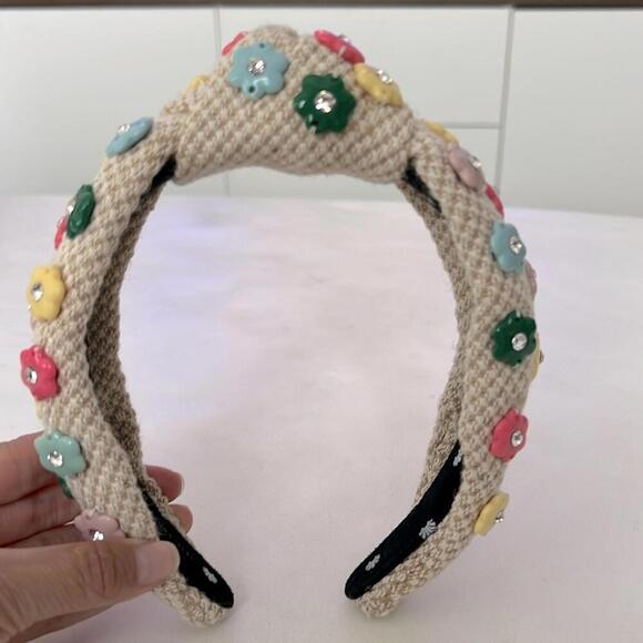 Lele Sadoughi Daphne Flower Charm Headband Rainbow Vintage main image 6